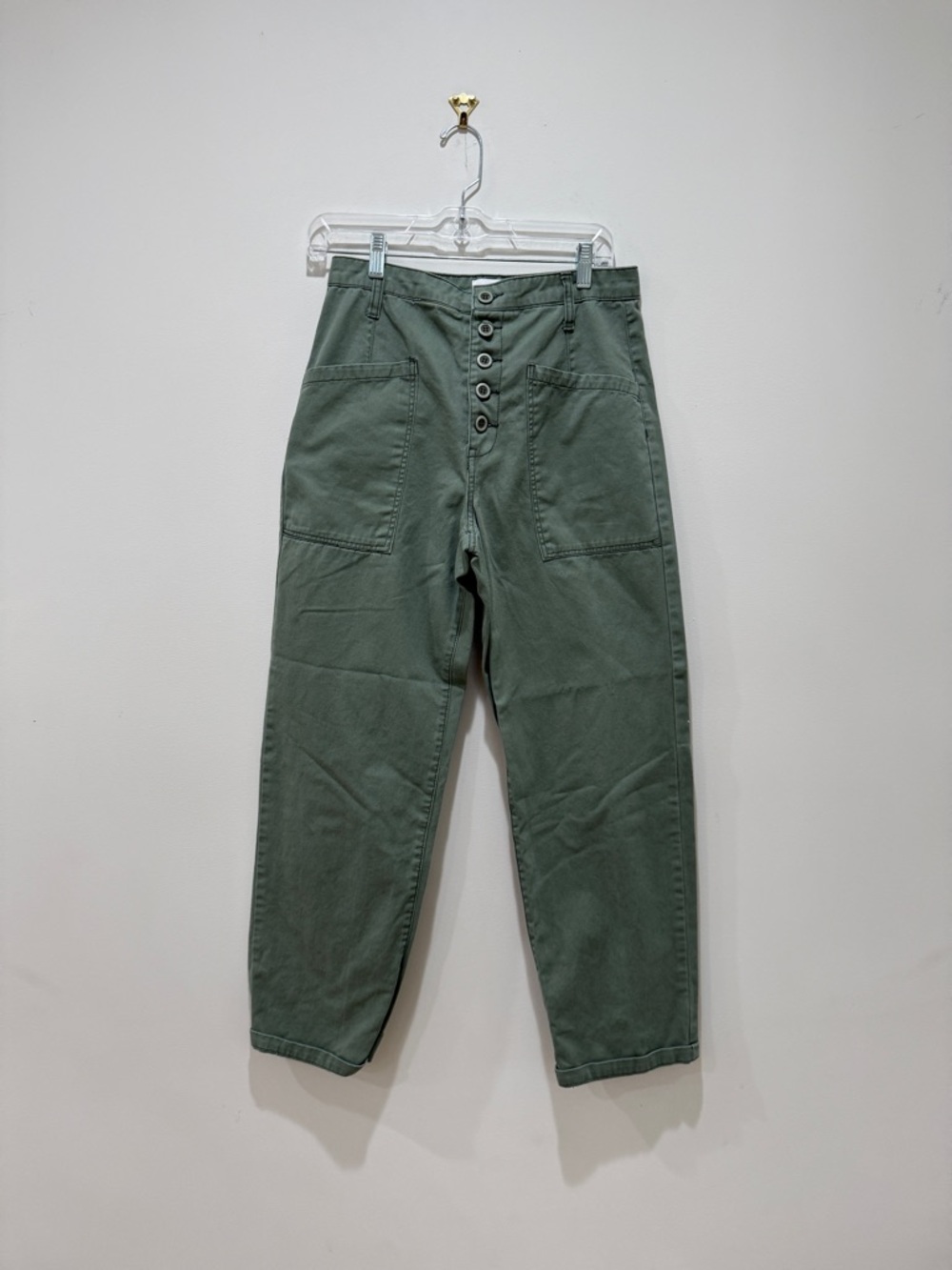 pistola Olive Green Button-Fly Cargo Pants
